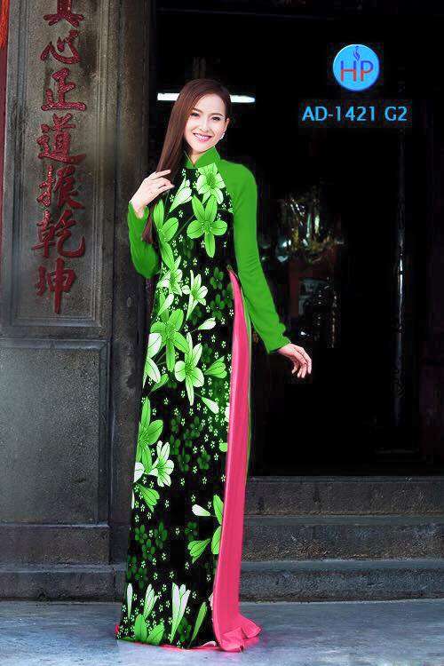 Vải áo dài hoa 3D