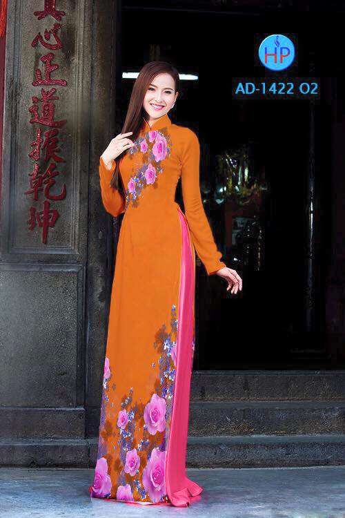 Vải áo dài hoa Hồng