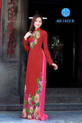Vải áo dài hoa Hồng-DT 1660