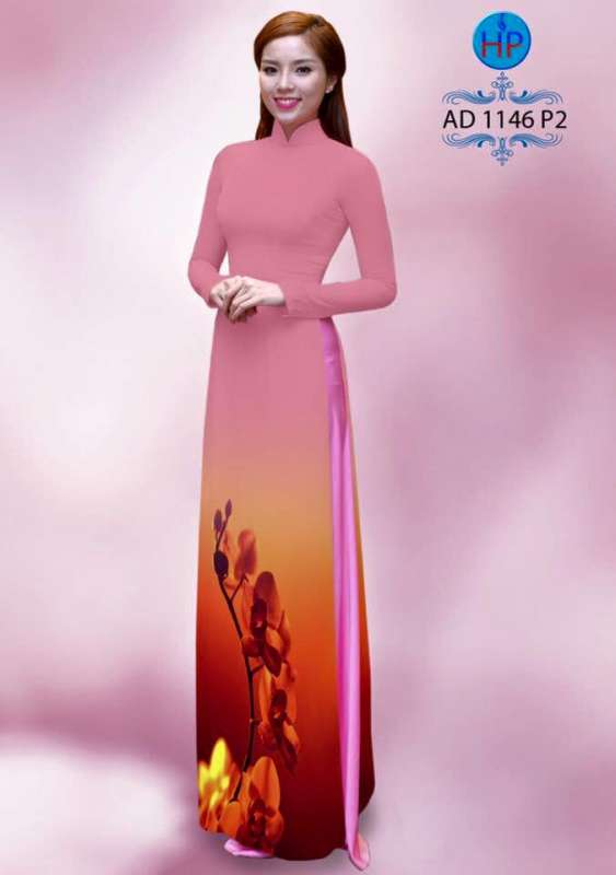 Vải áo dài hoa 3D