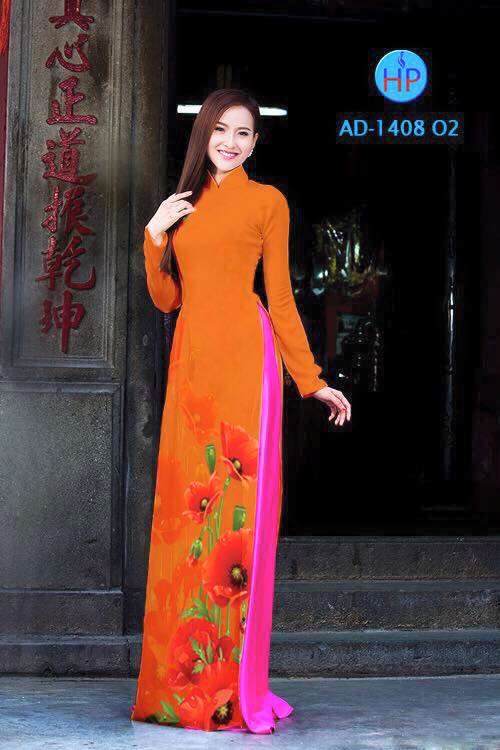 Vải áo dài hoa 3D