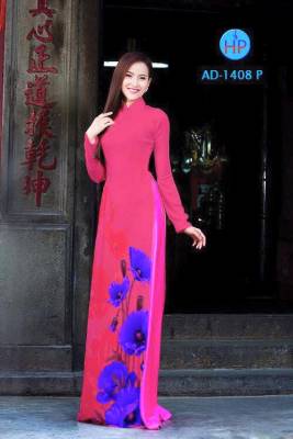 Vải áo dài hoa 3D-DT 1664