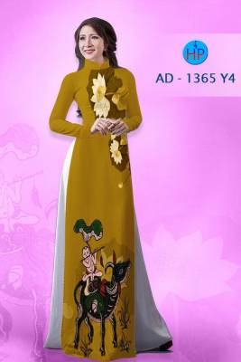 Vải áo dài tranh dân gian-DT 1682