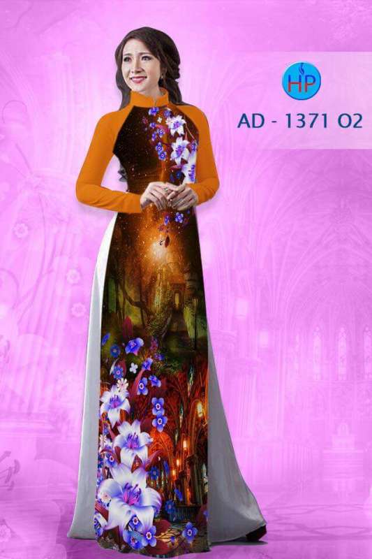 Vải áo dài phong cảnh 3D