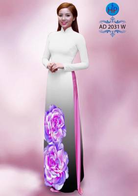 Vải áo dài hoa Hồng-DT 1691