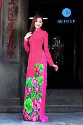 Vải áo dài hoa 3D-DT 1717
