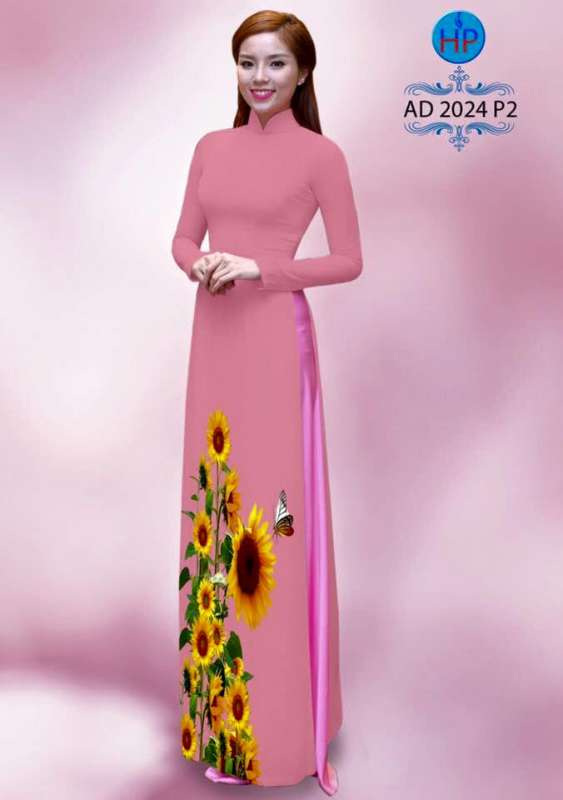 Vải áo dài hoa Hướng Dương
