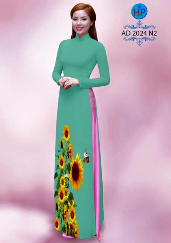 Vải áo dài hoa Hướng Dương