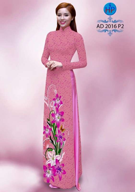 Vải áo dài hoa Ly