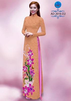 Vải áo dài hoa Ly-DT 1725