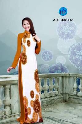 Vải áo dài hoa văn tròn-DT 1740