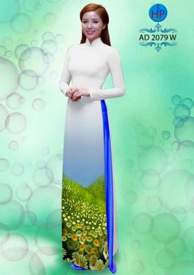 Vải áo dài đồi hoa Cúc-DT 1746
