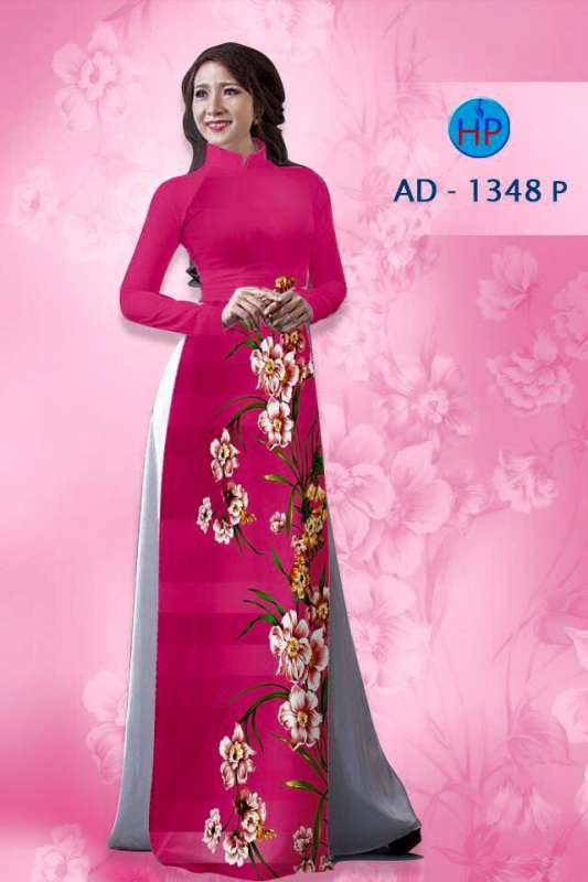 Vải áo dài hoa chạy dọc