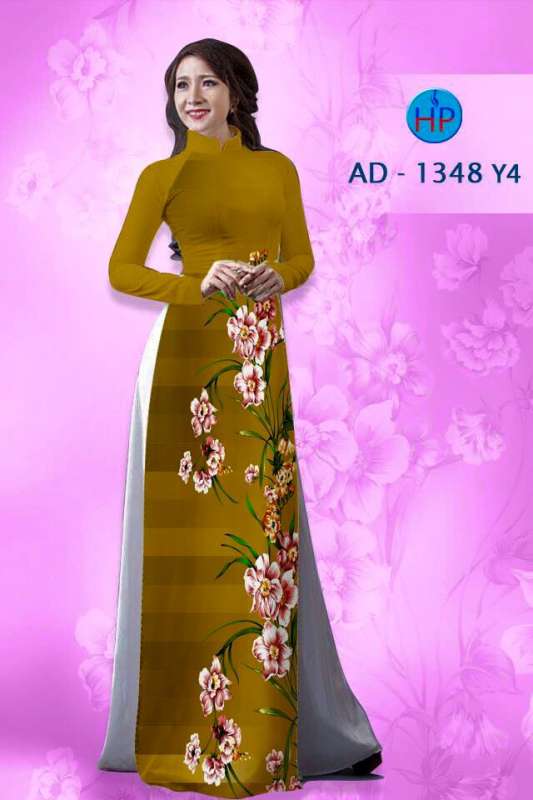 Vải áo dài hoa chạy dọc