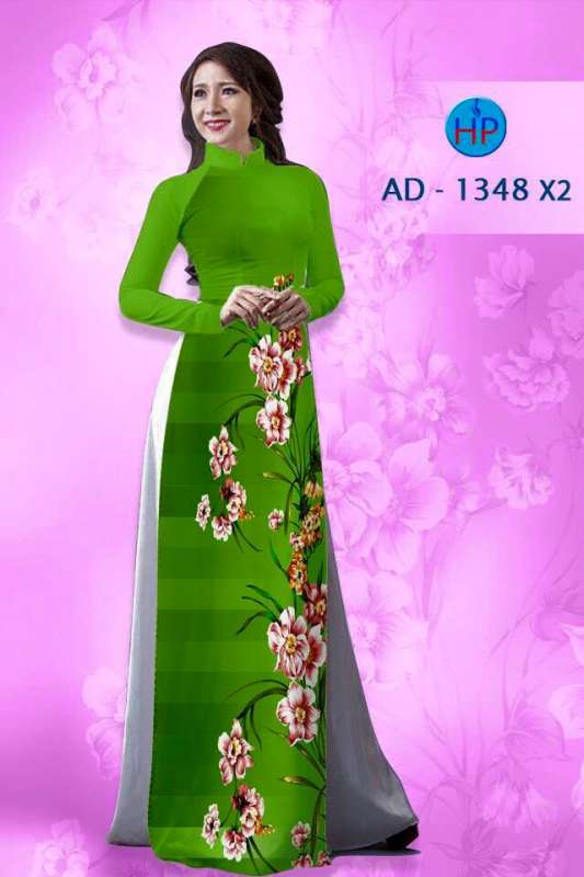 Vải áo dài hoa chạy dọc