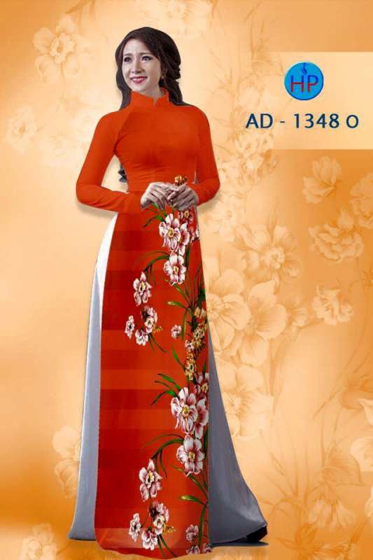 Vải áo dài hoa chạy dọc