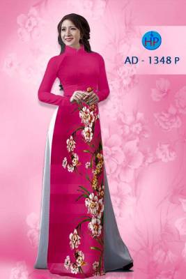 Vải áo dài hoa chạy dọc-DT 1747