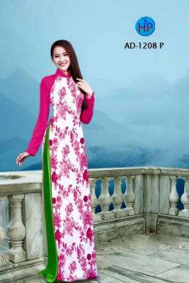 Vải áo dài hoa rải đều-DT 1801