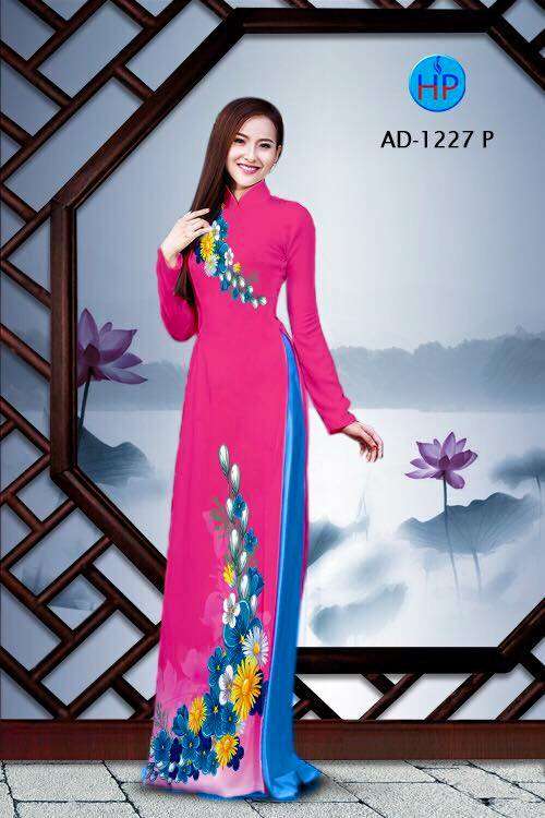 Vải áo dài hoa dây trên dưới
