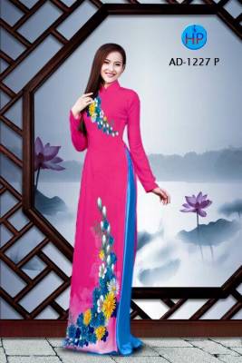Vải áo dài hoa dây trên dưới-DT 1808