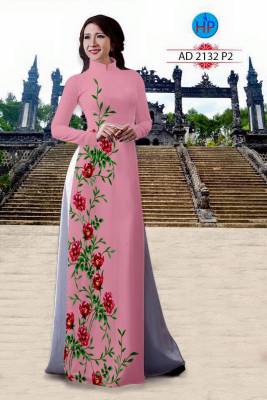 Vải áo dài hoa chạy dọc-DT 1810