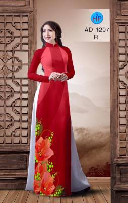 Vải áo dài hoa dưới-DT 1814