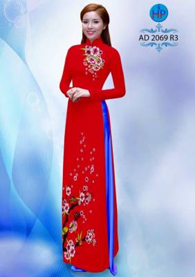 Vải áo dài hoa trên dưới-DT 1815