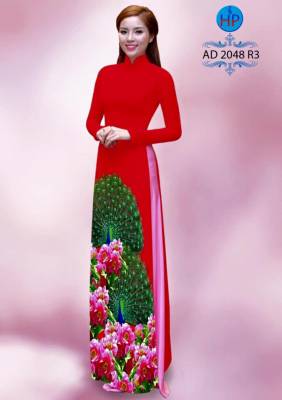 Vải áo dài đuôi chim Công-DT 1822