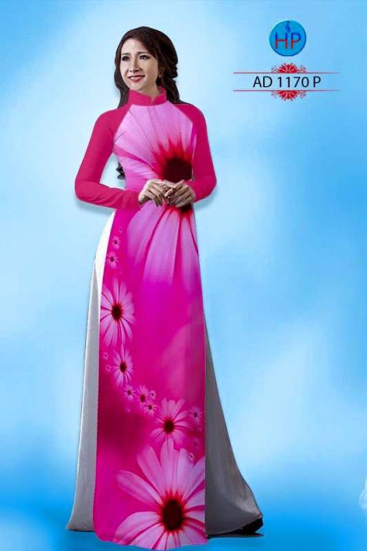 Vải áo dài hoa trên dưới