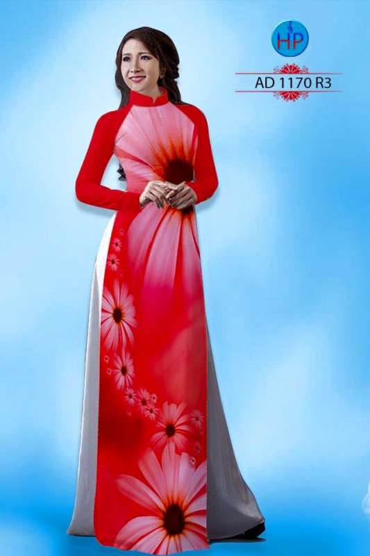 Vải áo dài hoa trên dưới