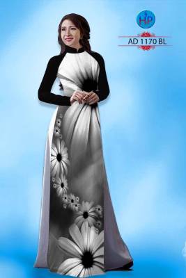 Vải áo dài hoa trên dưới-DT 1845