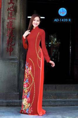 Vải áo dài hoa chạy dọc-DT 1847