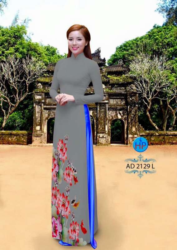 Vải áo dài cành hoa dưới