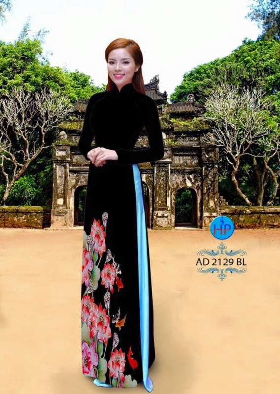 Vải áo dài cành hoa dưới