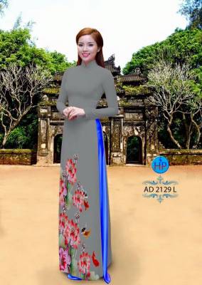 Vải áo dài cành hoa dưới-DT 1861
