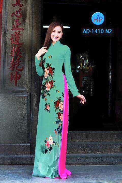 Vải áo dài hoa chạy dọc