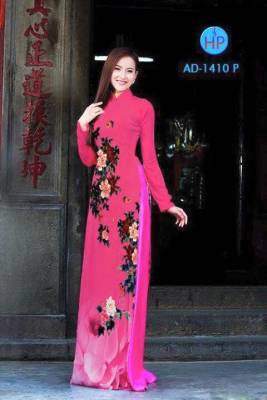 Vải áo dài hoa chạy dọc-DT 1884