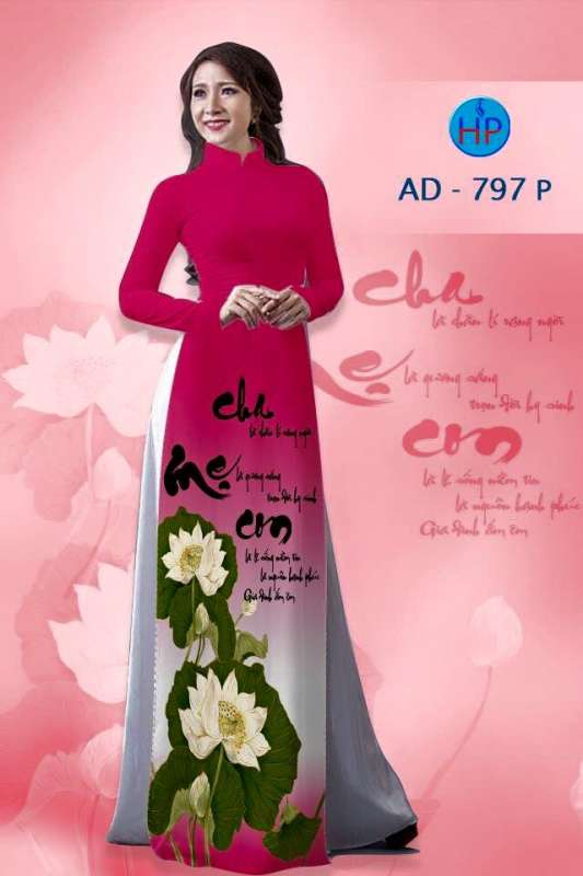 Vải áo dài thư pháp