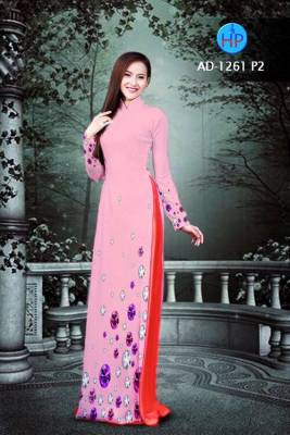 Vải áo dài hình đá ruby-DT 1914