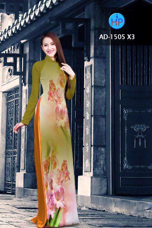 Vải áo dài hoa 3D mờ