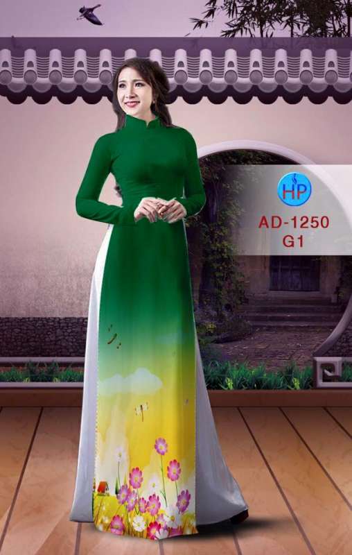 Vải áo dài hoa tà dưới Vải áo dài hoa tà dưới