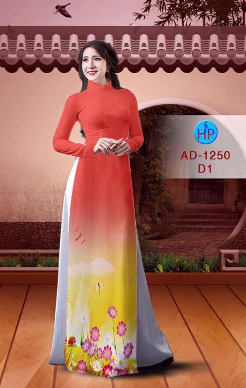 Vải áo dài hoa tà dưới Vải áo dài hoa tà dưới