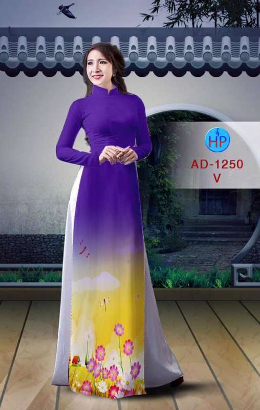 Vải áo dài hoa tà dưới Vải áo dài hoa tà dưới