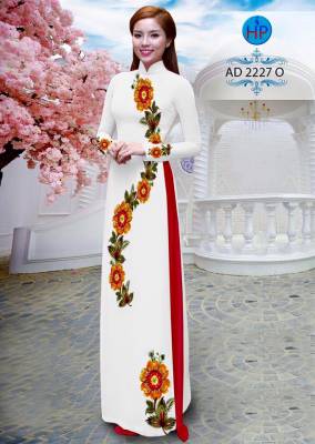 Vải áo dài hoa chạy dọc-DT 1919