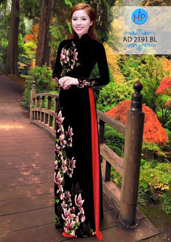 Vải áo dài hoa trên dưới