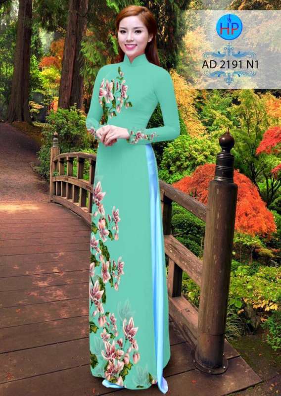 Vải áo dài hoa trên dưới