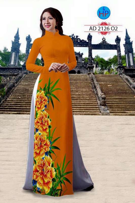 Vải áo dài hoa ngang hông Vải áo dài hoa ngang hông