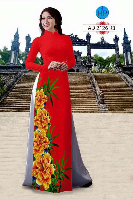 Vải áo dài hoa ngang hông