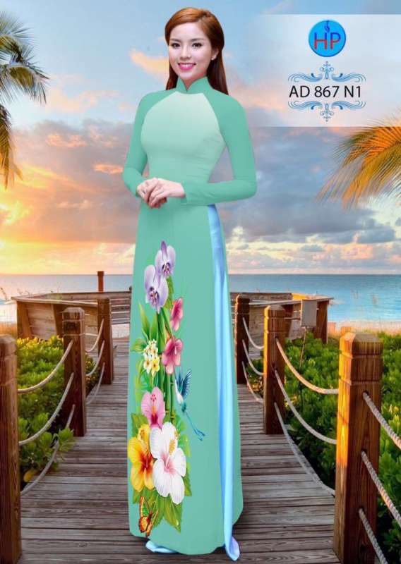 Vải áo dài hoa 3D Vải áo dài hoa 3D