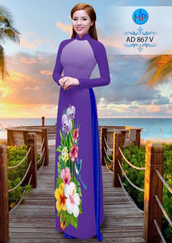 Vải áo dài hoa 3D Vải áo dài hoa 3D